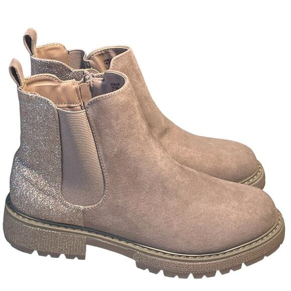 Steve Madden Howler Glitter Chunky Sole Ankle Boot Girls Size 5 - Picture 2 of 7